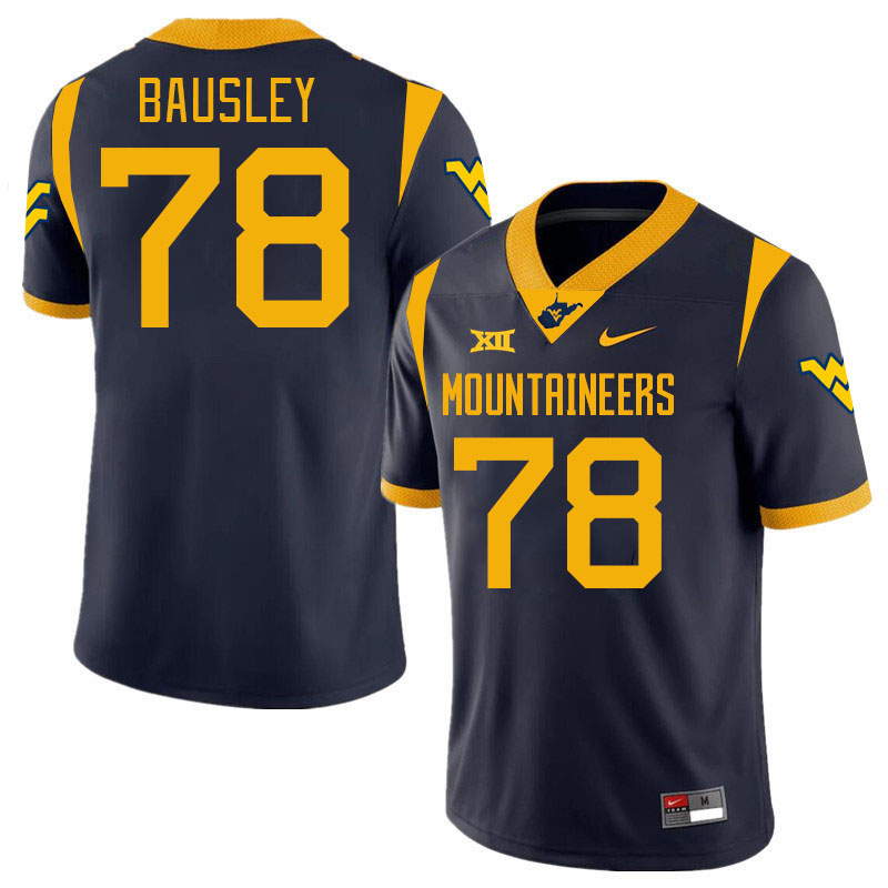 Men #78 Xavier Bausley West Virginia Mountaineers College 2024 New Uniforms Football Jerseys Stitche